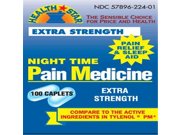 100 Caplets 500mg Acetaminophen Extra Strength pain relief 25mg Diphenhydramine HCL OTC ingrediants compare to Tylenol PM