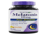 Natrol Fast Dissolve Melatonin Tablets 10 mg Strawberry or Citrus Punch 60 ea Pack of 3