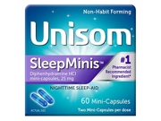 Unisom Sleep Minis Diphendydramine HCI Mini Capsules 60 Count Pack of 3
