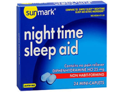 Sunmark Night Time Sleep Aid 25 mg 24 tabs