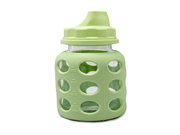 Lifefactory Glass Baby Bottle with Silicone Sleeve Spring Green with Sippy Cap 2 in 1 4 Ounce Discontinued By Manufacturer
