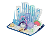 Dr. Browns Universal Drying Rack Folds Down for Easy Storage BPA Free White Blue