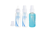 Dr. Browns Natural Flow Standard Polypropylene Bottle 8 oz 3 Pack One Blue Bonus Sleeve