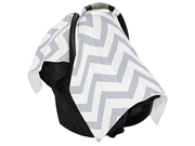 Sweet Jojo Designs Gray and White Chevron Zig Zag Baby Infant Car Seat Carrier Stroller Cover