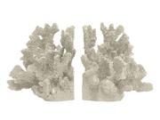 BENZARA HRT 78492 Remarkable Resin Coral Bookend Set of 2 Ivory