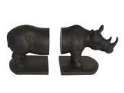 BENZARA HRT 43209 Whimsical Set of 2 Rhinoceros Book Ends