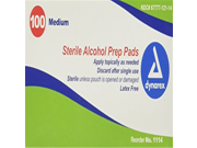 Dynarex Sterile Alcohol Prep Pad Medium 100 Count Pack of 20