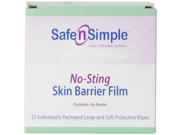 Safe n Simple Skin Barrier No Sting Wipes 25 Count