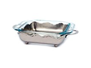 Star Home Nickel Crown Square Server with 1.9 Quart Baker