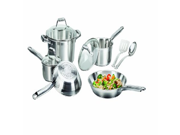T fal C811SA Elegance Stainless Steel Cookware Set 10 Piece Silver