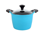 Cook N Home Nonstick Ceramic Coating Die Cast High Casserole Pan with Lid 4.2 quart Blue