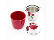 Twiztt by Joan Lunden CW0004776 3 Quart Stainless Steel with Red Bowl Covered Casserole