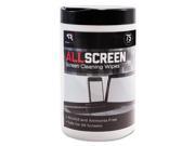 Allscreen Screen Cleaning Wipes 6 X 6 White 75 tub