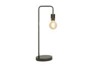 Sleek Metal Black Table Lamp with Bulb