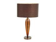 Glass Metal Table Lamp With Round Base With Glass Shade by Benzara