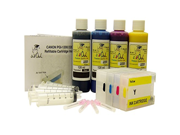 InkOwl® 4 Refillable Cartridges for CANON PGI 1200 with 4x120ml USA pigment ink for use in MAXIFY MB2020 MB2320 printers
