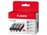 Canon CLI 221 Ink Cartridges Assorted Cyan Magenta Yellow Inkjet 4 Pack