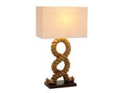 BENZARA 67670 Designers Lamps Wood Metal Rope Pier Lamp 28 H