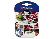 Verbatim Mini USB Flash Drive 98515 16GB Tattoo Series Rose [Non Retail Packaged]
