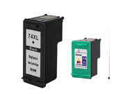 1 Pack 74XL Black 1 Pack 75XL Color ink cartridges for HP combo Compatible with Officejet J6400 J6480 PhotoSmart C4488 C4493 C4494 C4500 C4400 C4410 C4435 C4