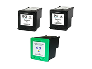 2 Pack 92 Black 1 Pack 93 Color ink cartridges for HP combo Compatible with Photosmart 3180 PSC 1510 C3100 C3135 C3140 C3150 C3180 DeskJet 5442 5443 Photosma