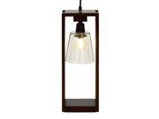 Stylish Wood Glass Table Lamp with Bulb