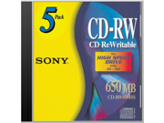 Disc CD R W 80 min High Speed 5 pk Jewel Case w hang tab 4X 10X [Non Retail Packaged]