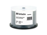 VER94755 Verbatim CD R 700MB 52X DataLifePlus White Inkjet Printable Hub Printable 50pk Spindle