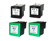 2 Pack 92 Black 2 Pack 93 Color ink cartridges for HP combo Compatible with Photosmart 3180 PSC 1510 C3100 C3135 C3140 C3150 C3180 DeskJet 5442 5443 Photosma