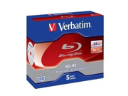 Verbatim BD RE 43615 25GB 2X Branded 5PK Jewel Case TAA [Non Retail Packaged]