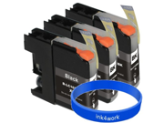 ink4work© Set of 3 Pack LC103 LC 103 XL HY Black Compatible Ink Cartridge Set ink4work Wristband for Brother MFC J285DW MFC J4310DW MFC J4410DW MFC J450DW