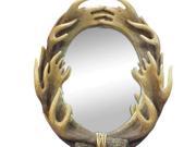 Moose Antlers Oval Wall Mirror