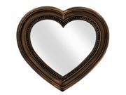 Antique Bronze Heart Shaped Mirror Case Pack 1