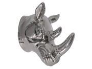 Benzara 9 Silver Ceramic Rhino Head