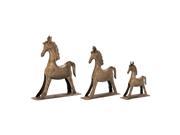 BENZARA 24321 Alluring Set of Three Metal Gold Horses