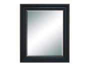 Beveled mirror with saddle brown finish brown accent
