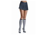 Black White Striped Knee High Stockings