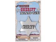 Western Cowboy Sheriff Badge Costume Accessory Silver