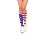 Stars And Stripes Knee Highs Leg Avenue 5604 Red White Blue One Size Fits All