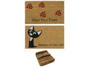 Rubber Cal Cat Lovers Doormat Kit 2 Kitty Coco Doormats 1 Boot Scraper