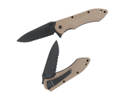 Maxpedition Ferox Serrated Edge Steel Folding Pocket Knife w Pocket Clip Khaki