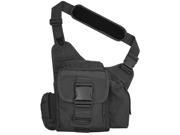 Every Day Carry Tactical Messenger Sling Shoulder Bag w Pistol Pocket Black
