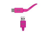 PureGear Flat Fast 48 4ft Micro USB Data Sync Charging Cell Phone Cable Pink