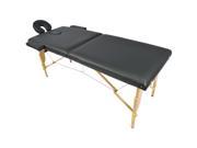AuWit Professional Portable Adjustable Black 2 Foam Folding Massage Table w Bag