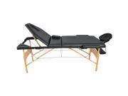 Professional Portable 2 Foam adjustable Back Massage Table w Face Cradle Black