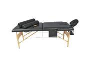 Professional Portable 2 Foam Folding Massage Table w Face Cradle Sheet Black
