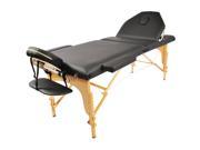 Professional Portable 2 Foam Folding Adjustble Legs Back Massage Table Black