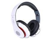 Bluetooth Wireless Headphones with Built In FM Tuner Memory Card Slot and Mic White