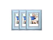 3 Pack 8 x 10 Inch Vintage Wood Weathered Look Photo Picture Frame Blue