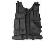 Lancer Tactical CA 310B Cross Draw Magazine and Pistol Holster Adjustable Vest with Belt Black